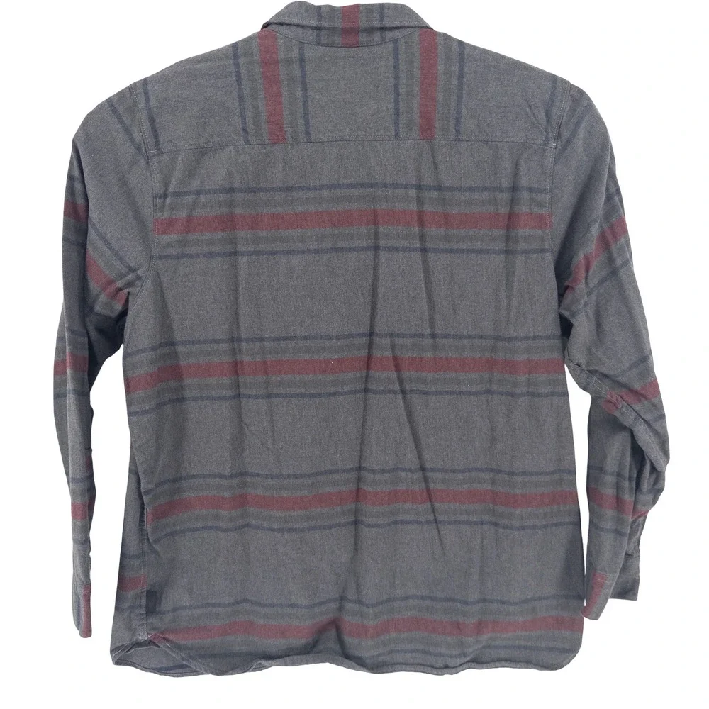 The North Face‎ Mens XXL Approach Flannel Shirt Grey Burgundy Striped Gorpcore